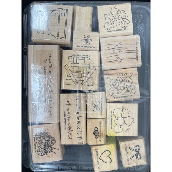 Stampin Up! 66-Piece Wood-Mounted Rubber Stamp Set - Picture 4 of 13